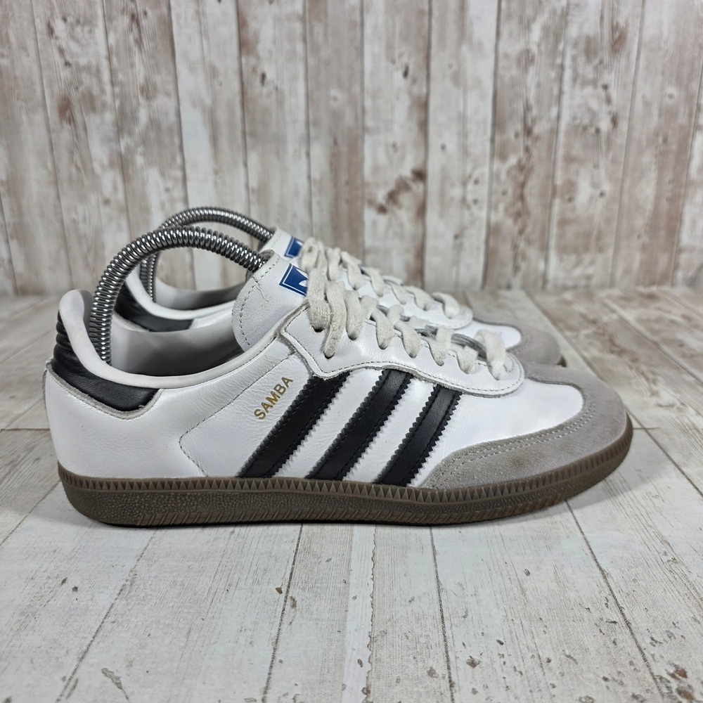 Adidas Samba OG White Black Gum Leather Sneakers B75806 Mens 6 Womens 7.5